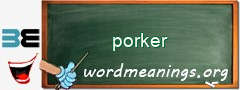 WordMeaning blackboard for porker